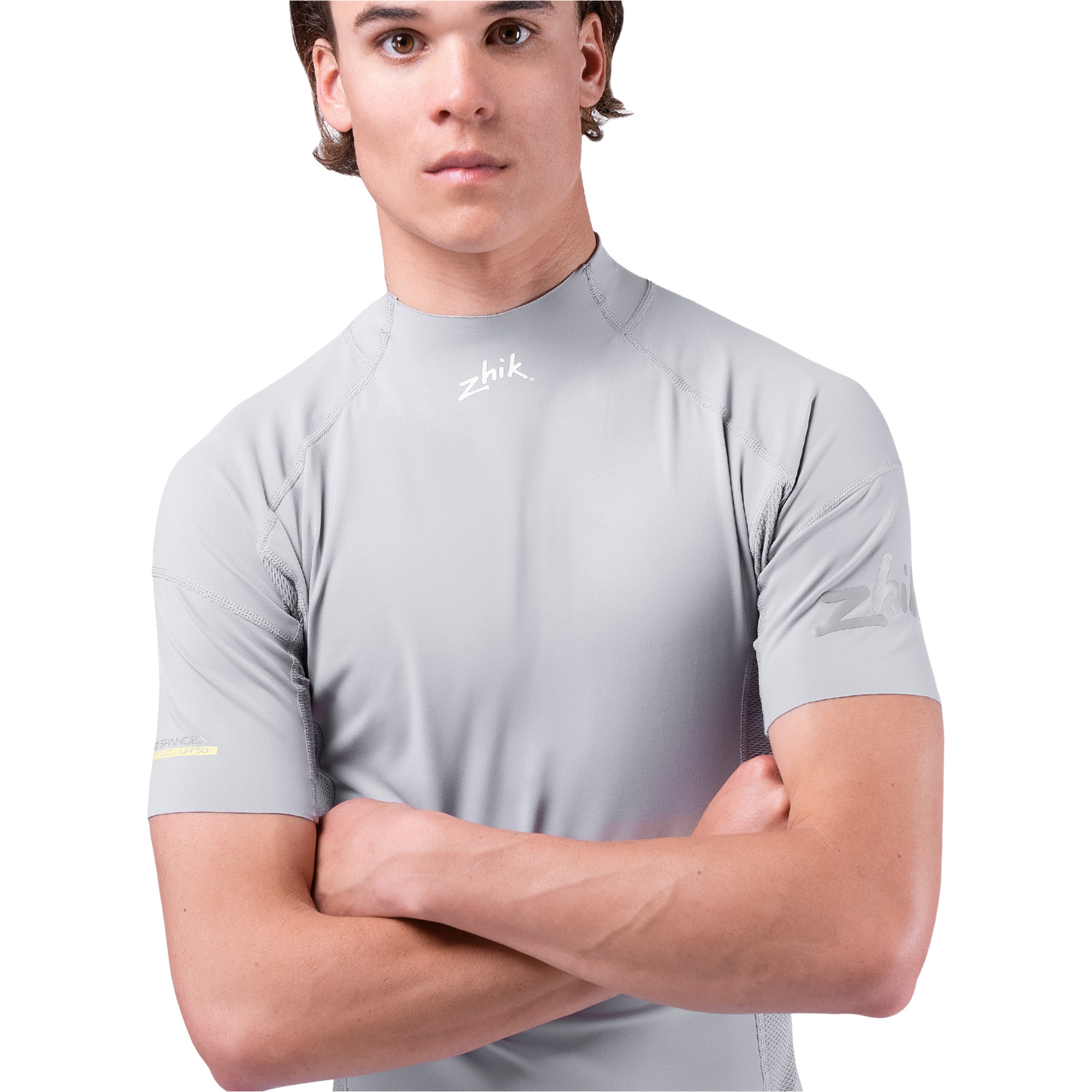 Zhik Mens Eco Spandex UPF50+ Short Sleeve Top DTP-0067-M-PLT - Platinum